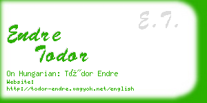 endre todor business card